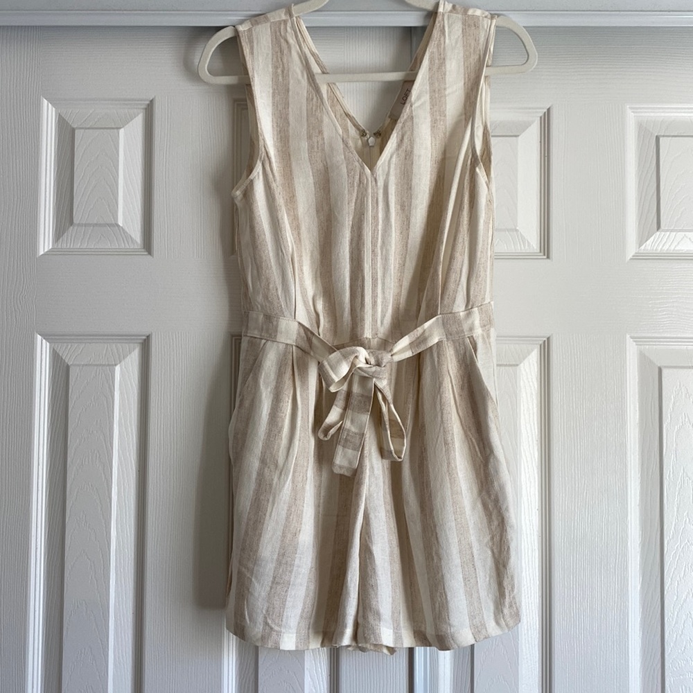 Linen striped romper
